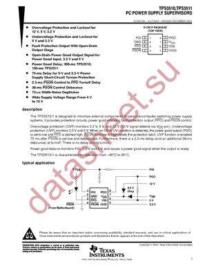 TPS3510DR datasheet  